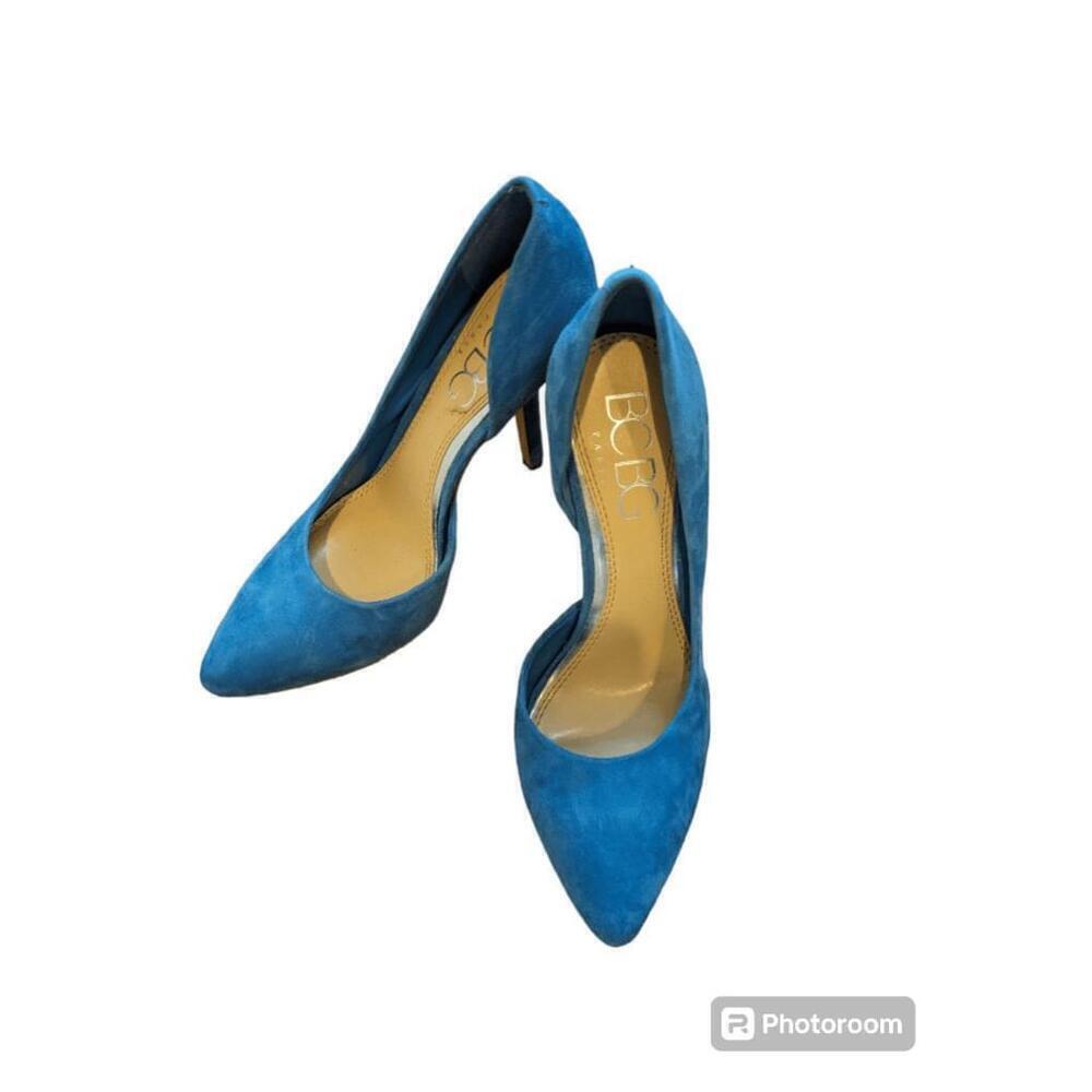 Women's BCBG Blue Suede Pointed Toe Pumps Size 6.5 B/36.5